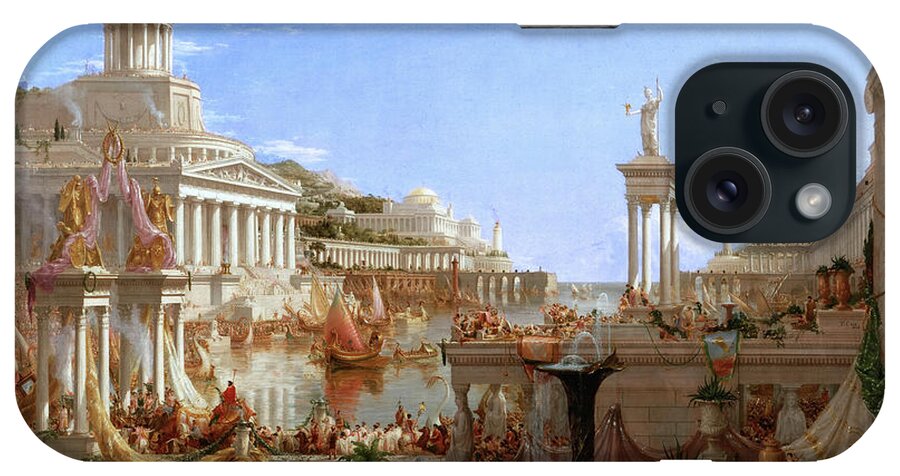 The Consummation Of Empire iPhone Case featuring the painting The Consummation of Empire by Thomas Cole by Rolando Burbon