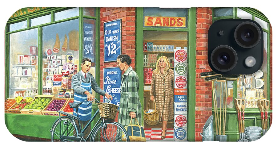 The Corner Shop iPhone Case featuring the painting The Corner Shop by Trevor Mitchell