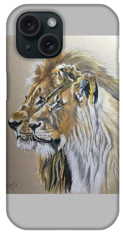Animals iPhone Case featuring the painting The Couple by Maris Sherwood