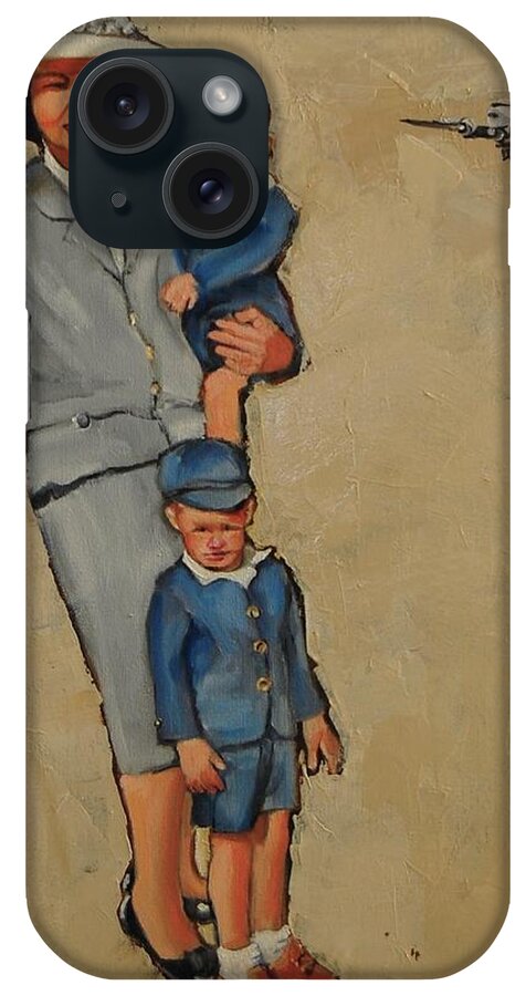 1950's iPhone Case featuring the painting The Days When Father Knew Best by Jean Cormier