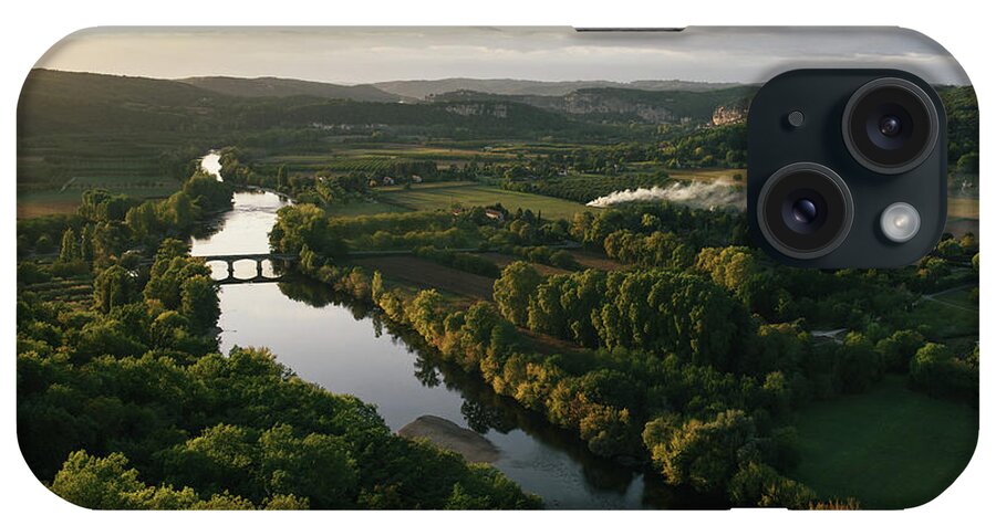 Dordogne iPhone Case featuring the photograph The Dordogne River And Farmland Of South France Around Domme by Cavan Images