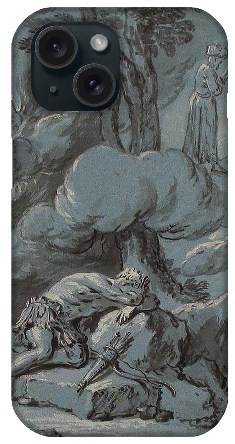 Artwork iPhone Case featuring the drawing The Dream Of An Inhabitant Of Mogul by Jean-baptiste Oudry