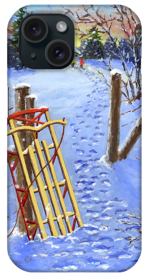 Sleigh iPhone Case featuring the painting The End of the Day by Richard De Wolfe