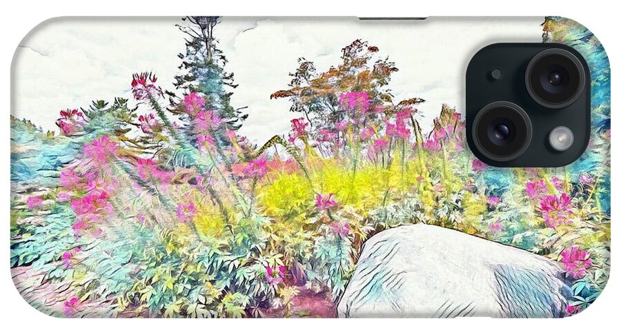 Flowers iPhone Case featuring the digital art The Flower Garden by Jerry Cahill
