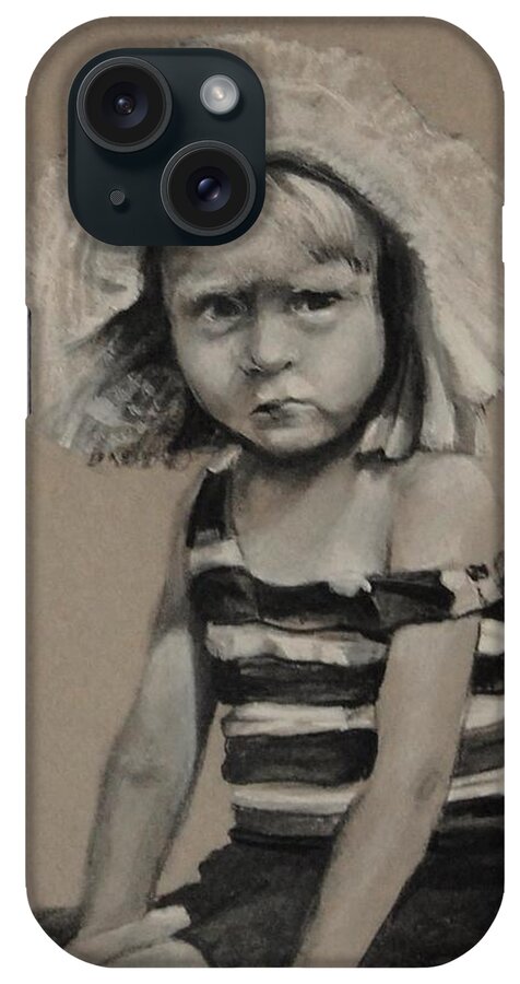 Girl iPhone Case featuring the drawing The Girl in the Boat by Jean Cormier