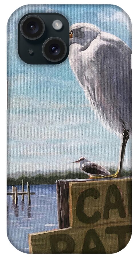 Seascape iPhone Case featuring the painting The Guardians - Florida oil painting by Linda Apple