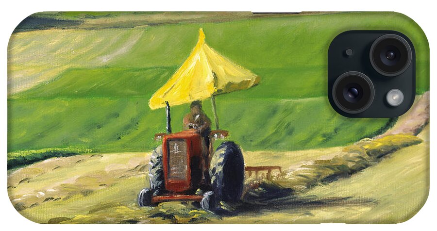 Landscape iPhone Case featuring the painting The Haymaker by Rick Hansen