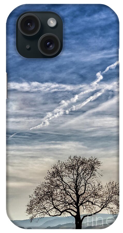 Hegau iPhone Case featuring the photograph Lonely Tree in the Sky by Bernd Laeschke