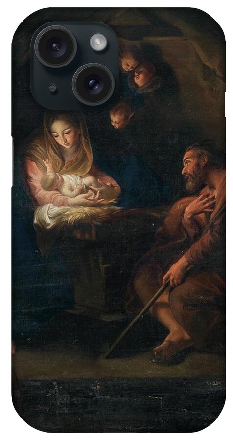 Pompeo Batoni iPhone Case featuring the painting The Holy Family by Circle Of Pompeo Batoni