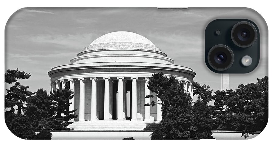 Jefferson Memorial iPhone Case featuring the photograph The Jefferson Memorial And Washington Monument by Mountain Dreams