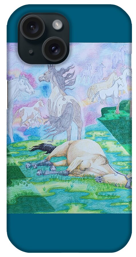Horses iPhone Case featuring the drawing The Journey Home by Equus Artisan