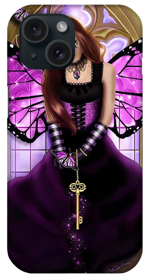 Goth Fairy iPhone Case featuring the digital art The Key by Melissa Dawn