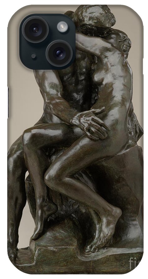 Kiss iPhone Case featuring the sculpture The Kiss, Bronze By Rodin by Auguste Rodin