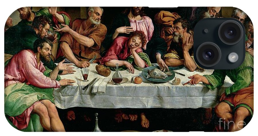 Last Supper iPhone Case featuring the painting The Last Supper, 1542 By Jacopo Bassano by Jacopo Bassano