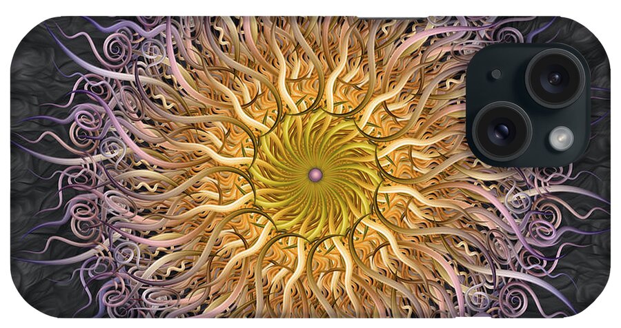 Pinwheel Mandala iPhone Case featuring the digital art The Lights Of Spiral Serenity by Becky Titus