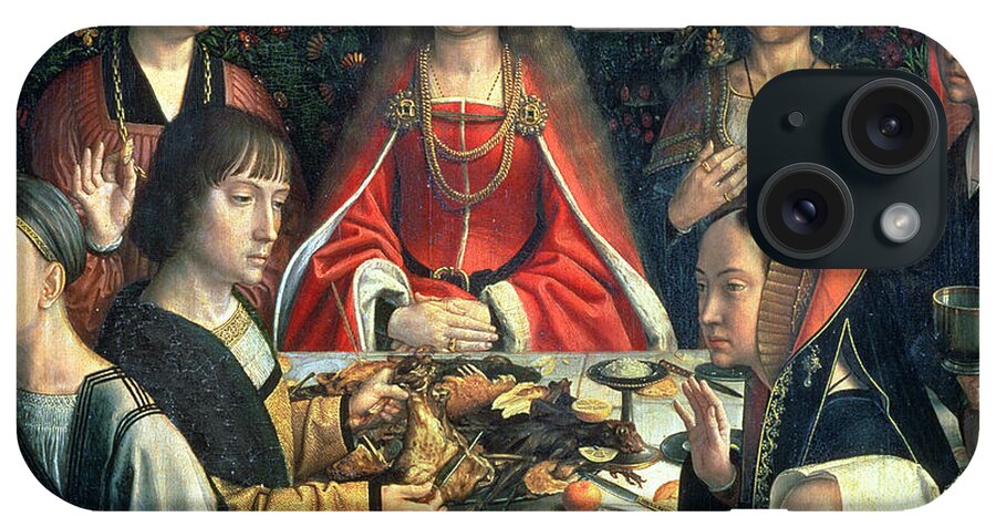 Miracle iPhone Case featuring the painting The Marriage At Cana, Detail Of The Bride And Surrounding Guests by Gerard David