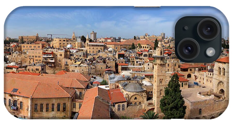 Panorama iPhone Case featuring the photograph The Old City Of Jerusalem by Mark Williamson/science Photo Library