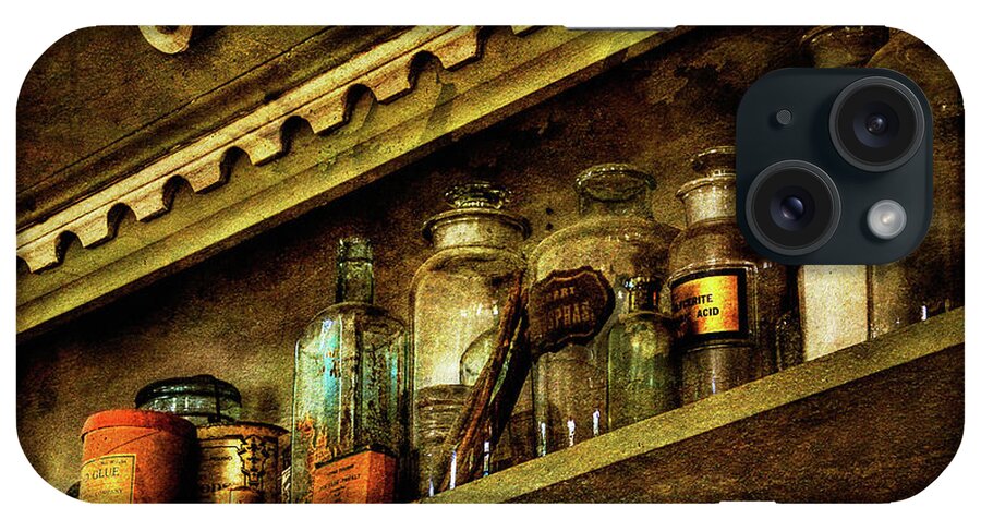 Glass Bottles iPhone Case featuring the photograph The Olde Apothecary Shop by Lois Bryan