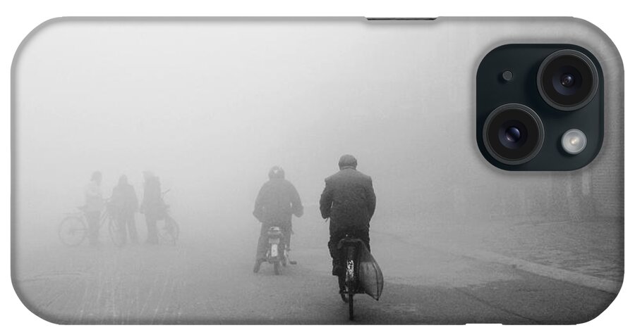 People iPhone Case featuring the photograph The People Rode Bikes In The Small Town by Photography By Shen Xiao Mei