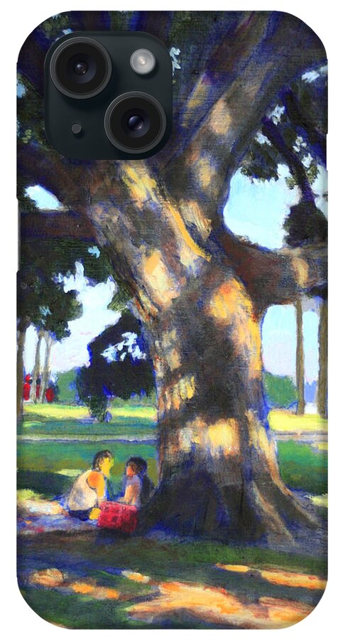 Charleston Sc iPhone Case featuring the painting The Picnic at Battery Street by David Zimmerman