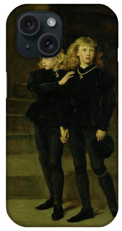 John Everett Millais iPhone Case featuring the painting The Princes in the Tower by John Everett Millais