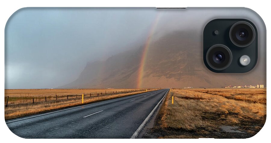 Iceland iPhone Case featuring the photograph The Rainbow Road by Mark Hunter