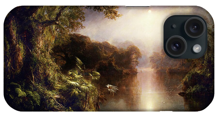 The River Of Light iPhone Case featuring the painting The River of Light by Frederic Edwin Church by Rolando Burbon