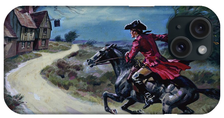 Turpin iPhone Case featuring the painting The road was a ribbon of moonlight of the purple moor, The highwayman came riding by Derek Charles Eyles