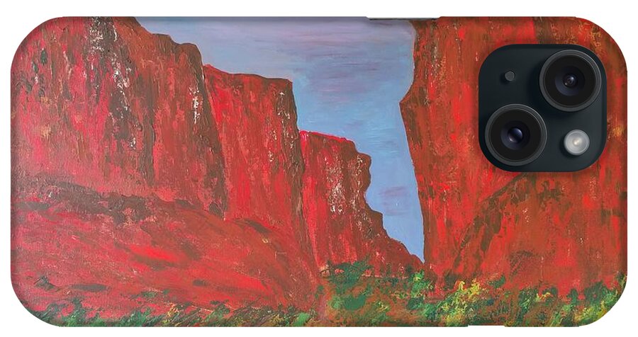 Landscape iPhone Case featuring the painting The Rockies by Raji Musinipally