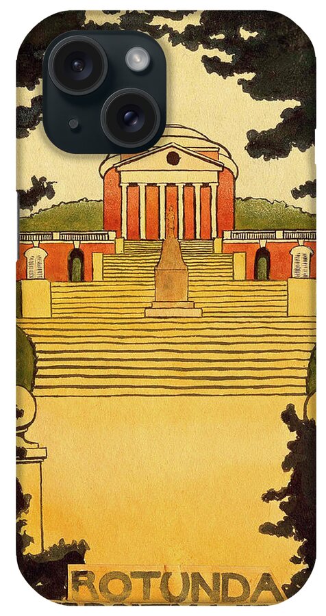 Painting iPhone Case featuring the painting The Rotunda At The University Of Virginia 1913 by Mountain Dreams