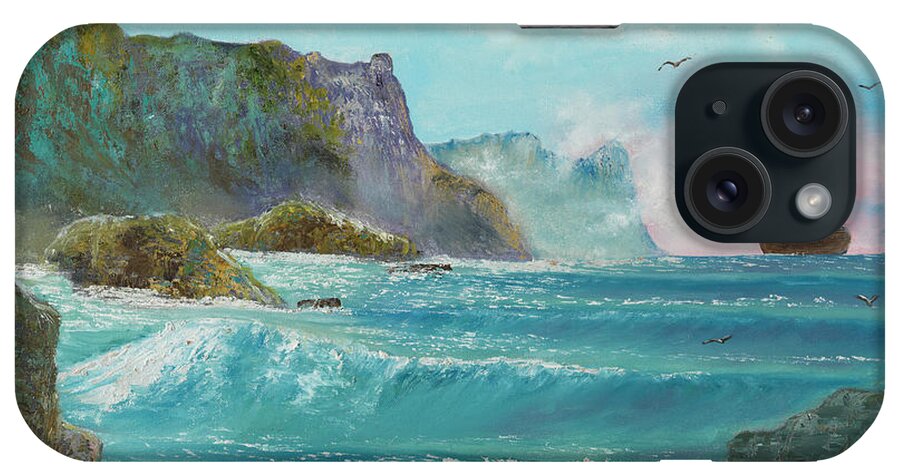 The Sacramento Portuguese Shipwreck Off Of Africa iPhone Case featuring the painting The Sacramento Portuguese Shipwreck Off Of Africa by Joshua Ben King