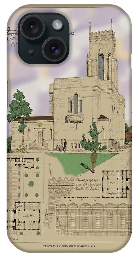 Church iPhone Case featuring the painting The Shaw Church by Anonymous