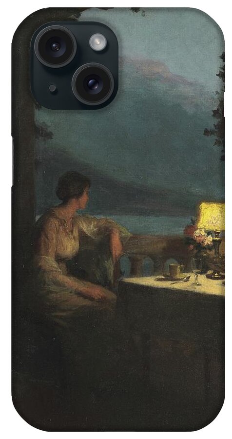 Night iPhone Case featuring the painting The Terrace, Annecy by Marcel Rieder