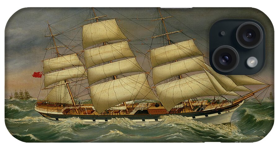 Alexander iPhone Case featuring the painting The Three Masted Clipper Benleuch In A Swell by Alexander Cromarty