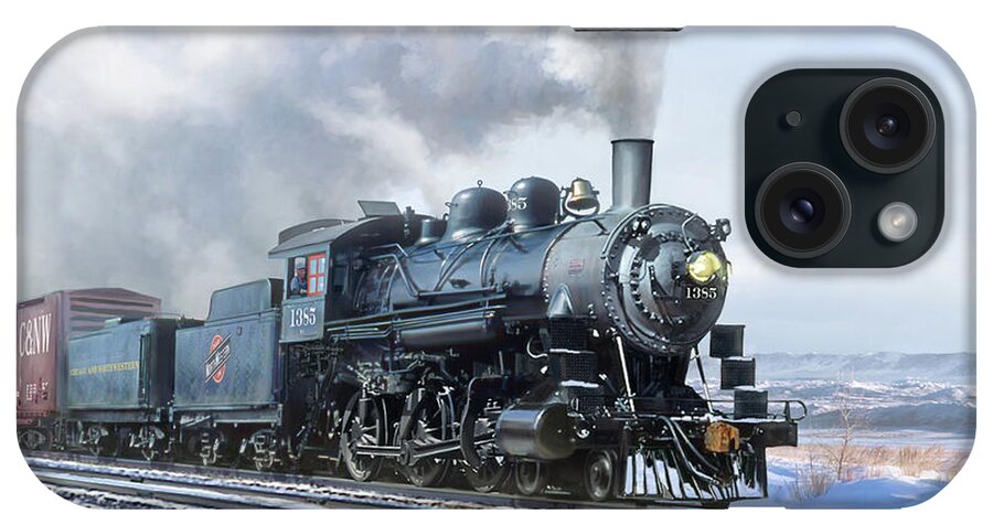 Railroad iPhone Case featuring the digital art The Work Horse by Mark Karvon