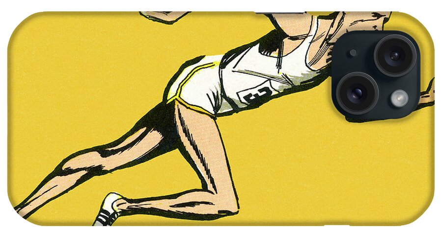 Activity iPhone Case featuring the drawing Thin Man Running by CSA Images