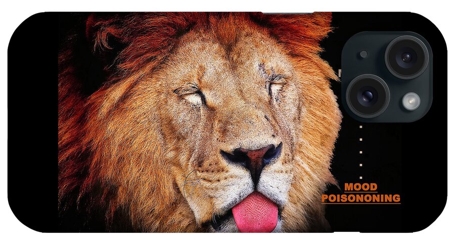 Lions iPhone Case featuring the digital art This Lion Has Lost His Humour by Michelle Liebenberg