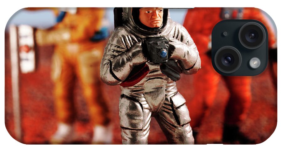 Adventure iPhone Case featuring the drawing Three Astronauts in Different Uniforms by CSA Images