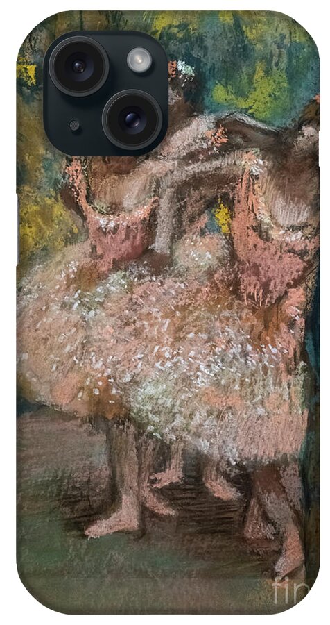Dance iPhone Case featuring the painting Three Dancers In Salmon Skirts by Edgar Degas