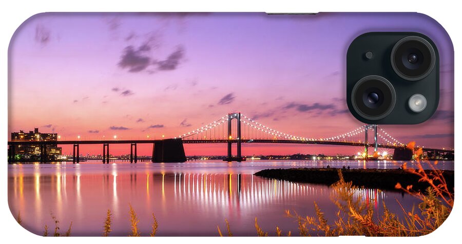 Bridge iPhone Case featuring the photograph Throgs Neck Bridge Sunset #1 by John Randazzo