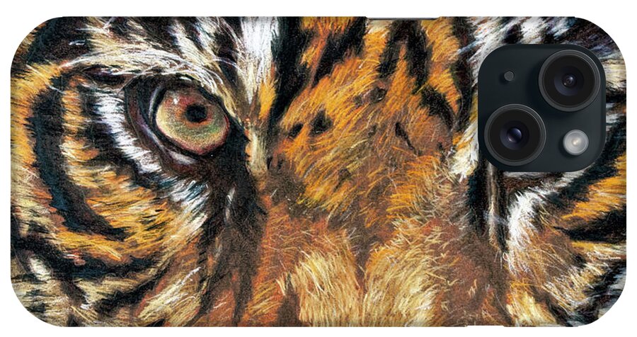 Tiger iPhone Case featuring the drawing Tiger by David Martin