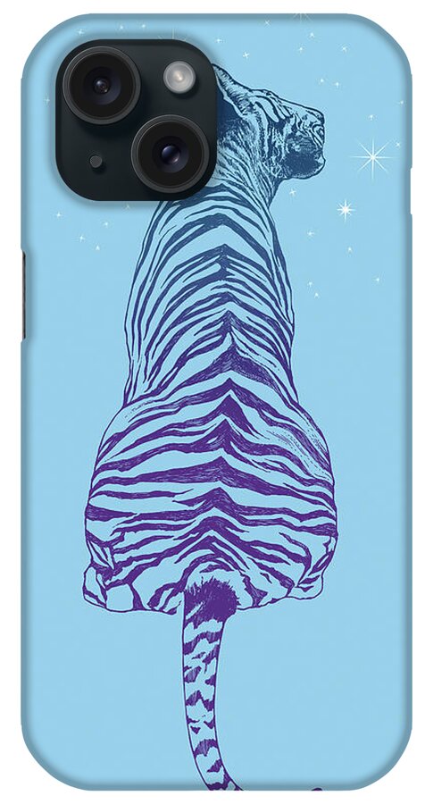 Tiger Wonder iPhone Case featuring the digital art Tiger Wonder by Rachel Caldwell