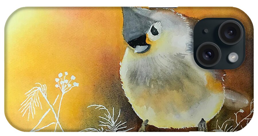 Bird iPhone Case featuring the painting Titmouse by Beth Fontenot
