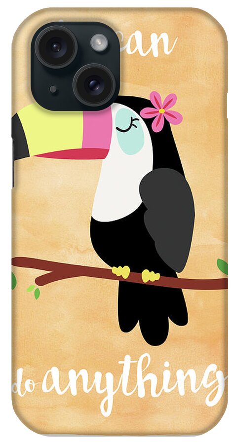 Toucan iPhone Case featuring the mixed media Toucan by Erin Clark