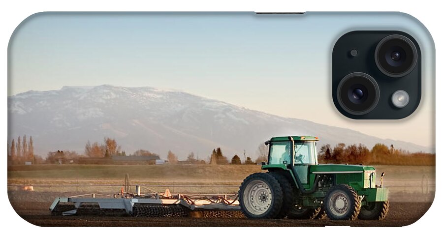 Working iPhone Case featuring the photograph Tractor Work by Daydreamsgirl