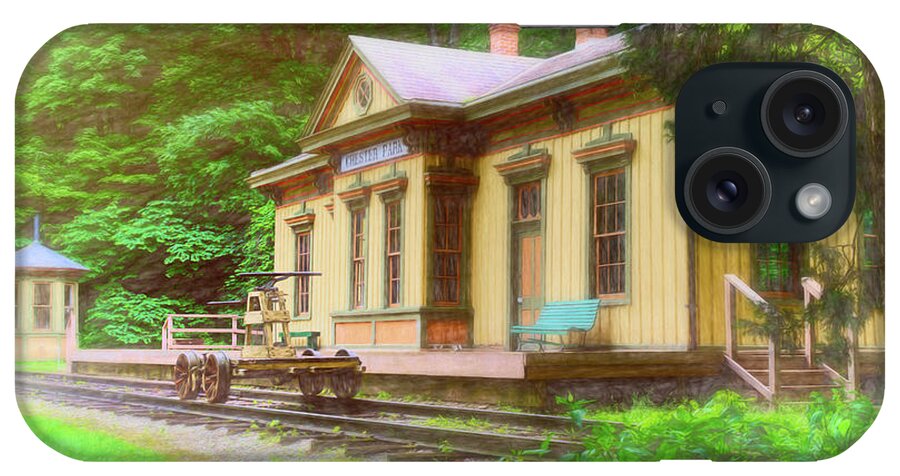 Train iPhone Case featuring the photograph Train Depot with Hand Car by Tom Mc Nemar