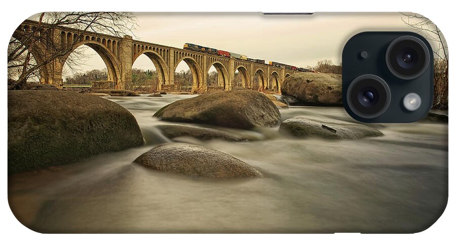 Richmond iPhone Case featuring the photograph Train Over James River by Tom Lynch Photography Llc