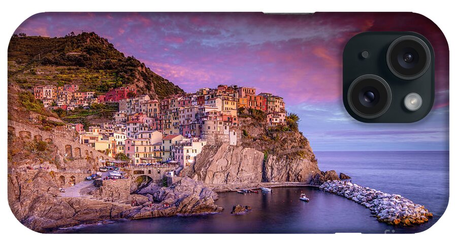 Marco Crupi iPhone Case featuring the photograph Tramonto Sunset in Manarola by Marco Crupi