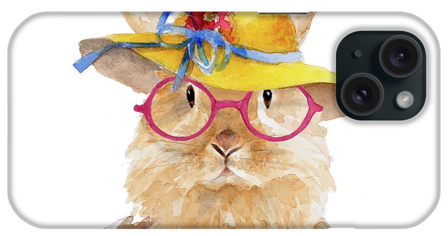 Trendy iPhone Case featuring the mixed media Trendy Meadow Buddy IIi (round Glasses) by Lanie Loreth