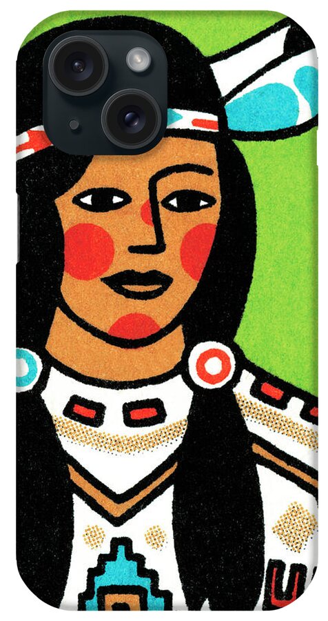 Adult iPhone Case featuring the drawing Tribal woman by CSA Images